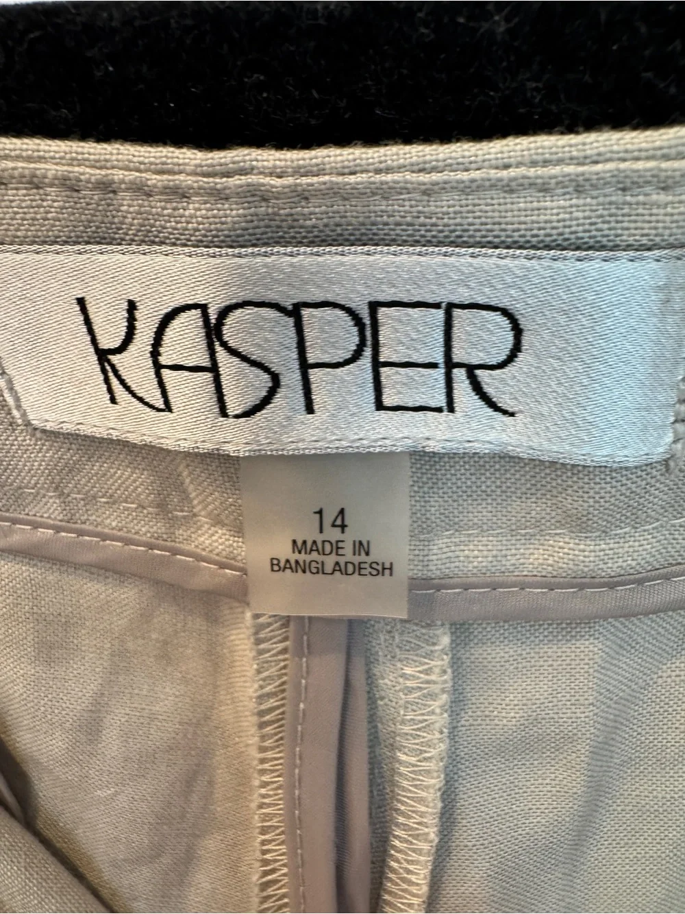 Kasper Light Taupe Straight-Leg Linen Trousers